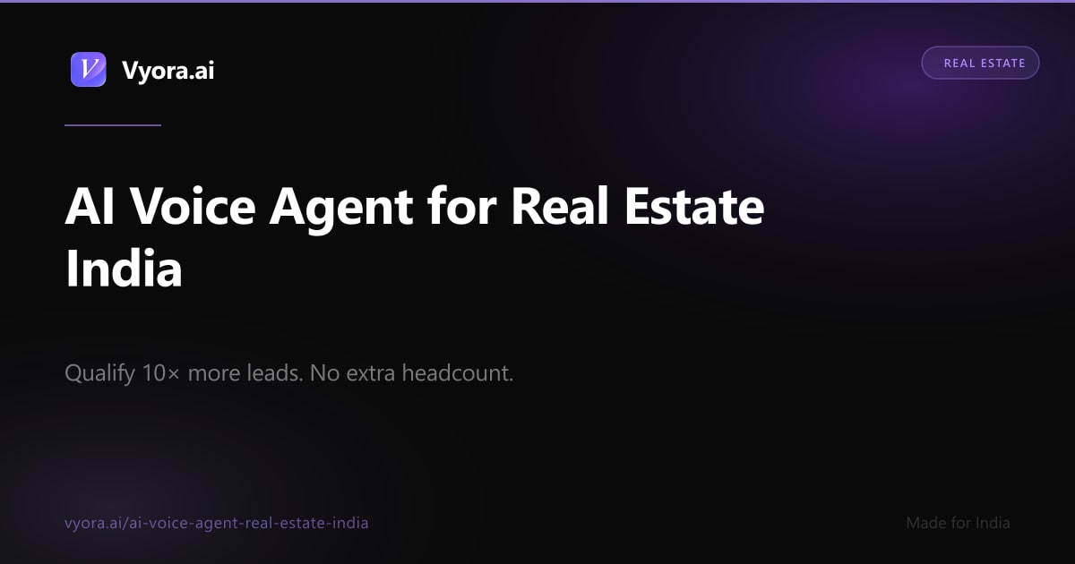 Real Estate AI Voice Agent India — Qualify Leads in Hindi